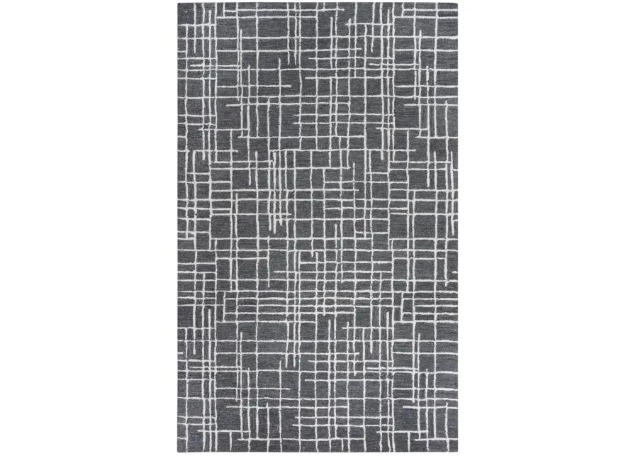 Jazz Charcoal Geometric Wool/Tencel 5' x 7'6" Rectangle Rug