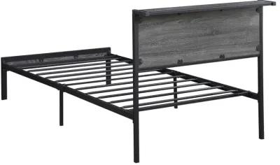 Ricky Twin Platform Bed Grey and Black