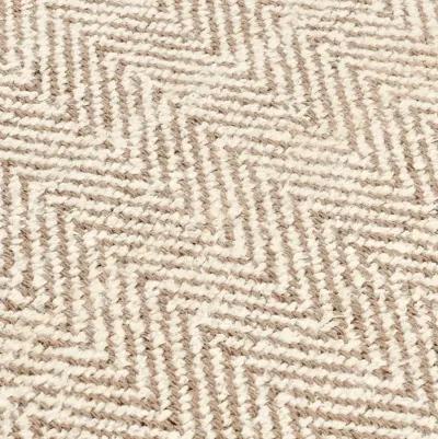 Herringbone 10'x14' Hand Spun Wool Blend Chenille Ivory Area Accent Rug