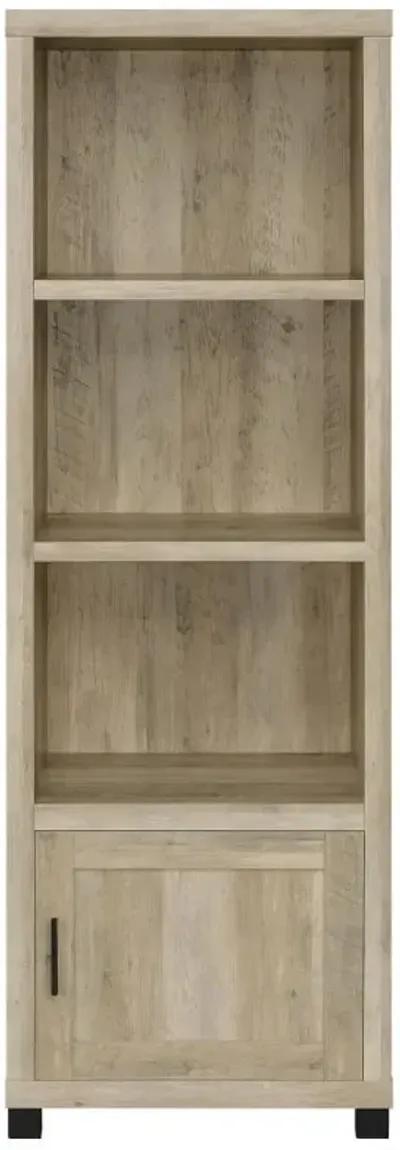 Sachin 3-shelf Media Tower With Storage Cabinet Antique Pine