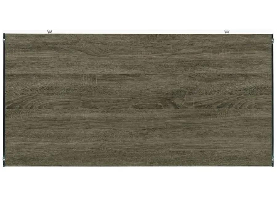 Dobrev 2-drawer Writing Desk Weathered Grey and Clear