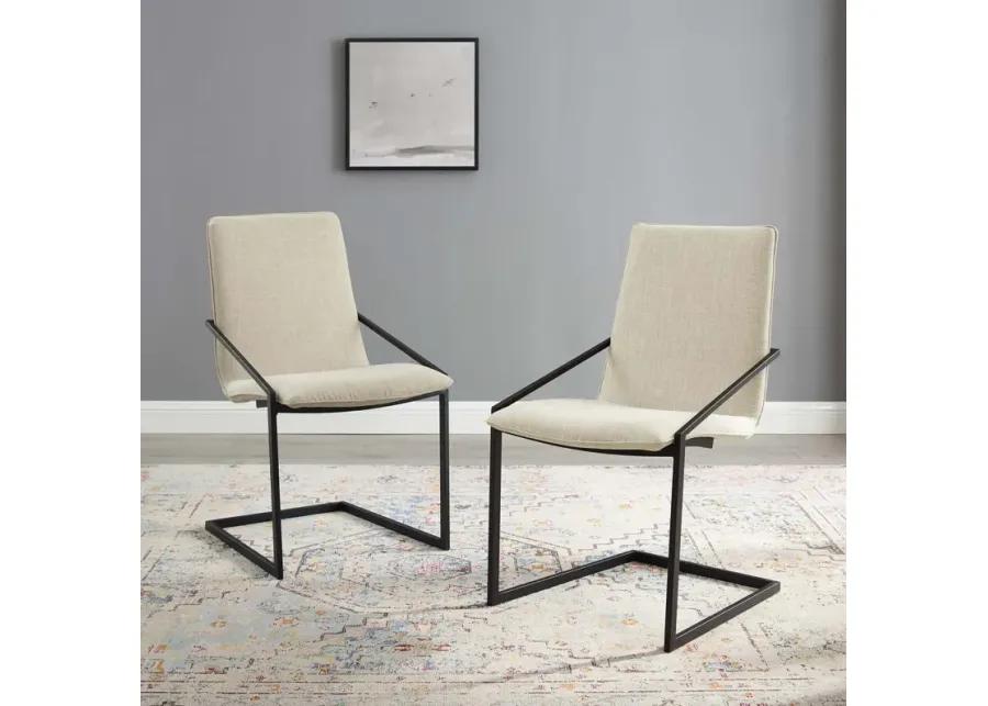 Pitch Dining Armchair Upholstered Fabric Set of 2