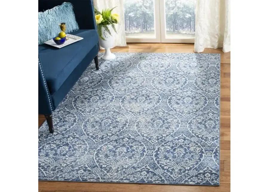 Brentwood 860 Navy / Light Grey 8' X 10' Large Rectangle Powerloomed Rug