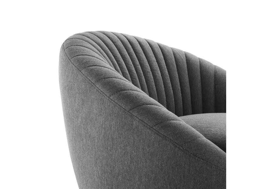 Whirr Tufted Fabric Fabric Swivel Chair