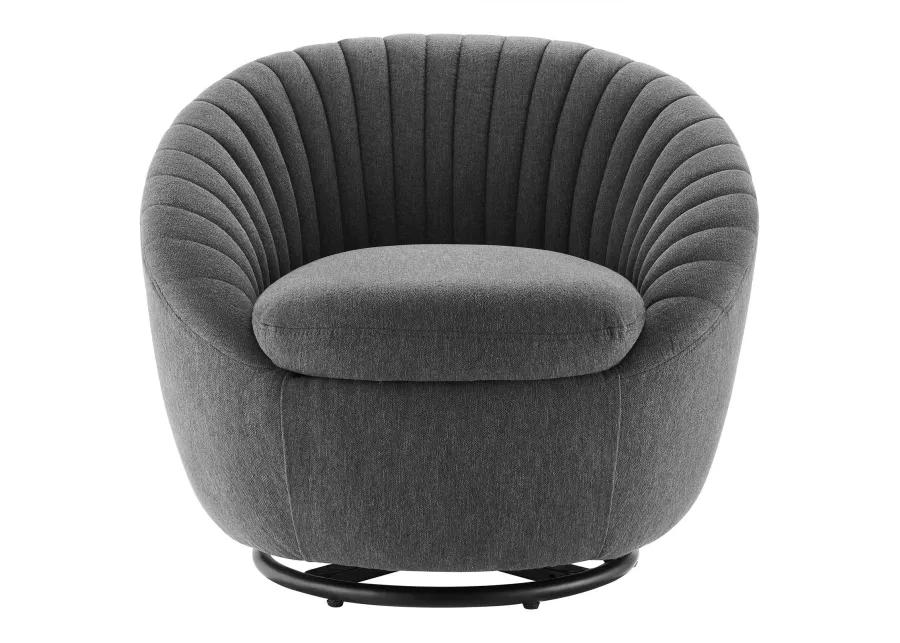 Whirr Tufted Fabric Fabric Swivel Chair