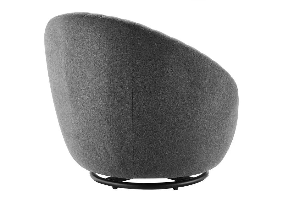 Whirr Tufted Fabric Fabric Swivel Chair