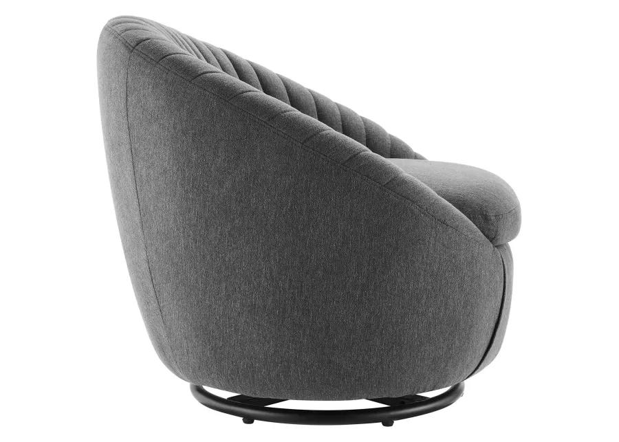 Whirr Tufted Fabric Fabric Swivel Chair