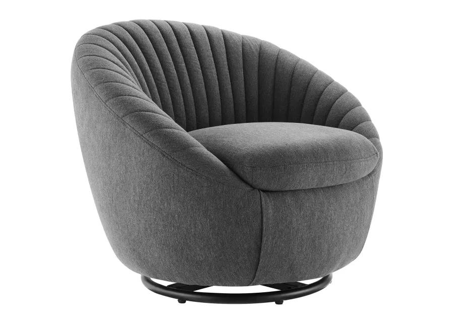 Whirr Tufted Fabric Fabric Swivel Chair