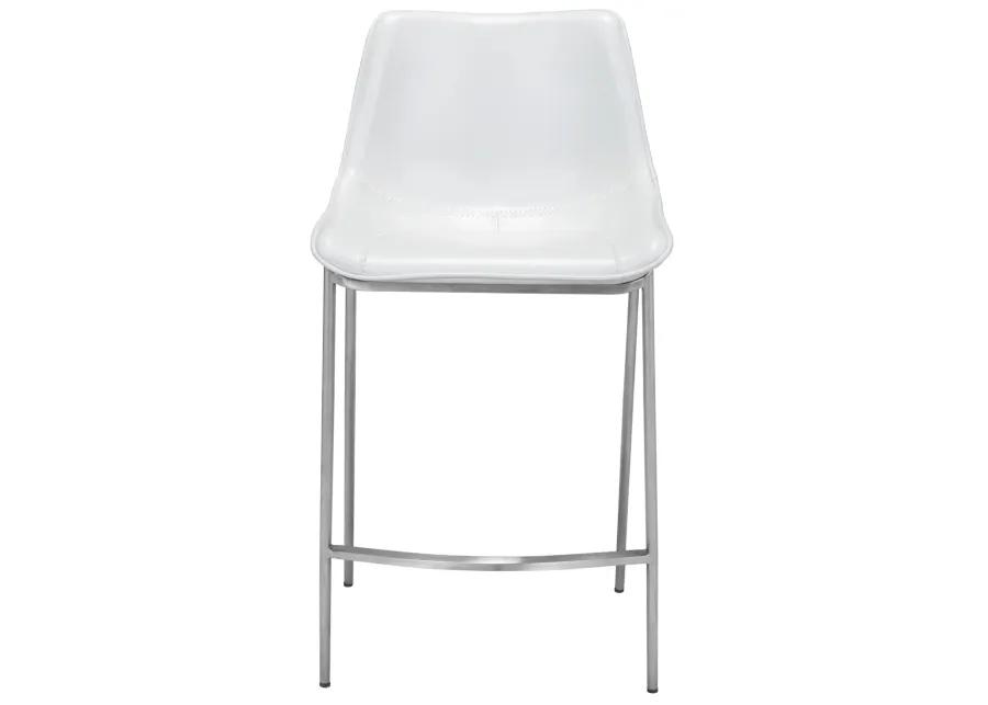 Magnus Counter Stool (Set of 2) White & Silver