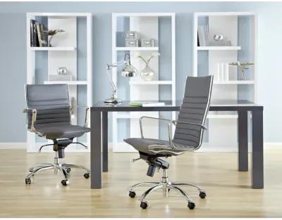 Dirk High Back Office Chair in Gray with Chromed Steel Base