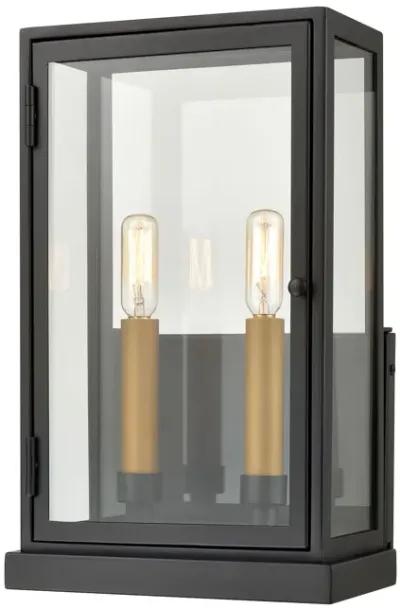 Foundation 15" High 2-Light Outdoor Sconce - Matte Black