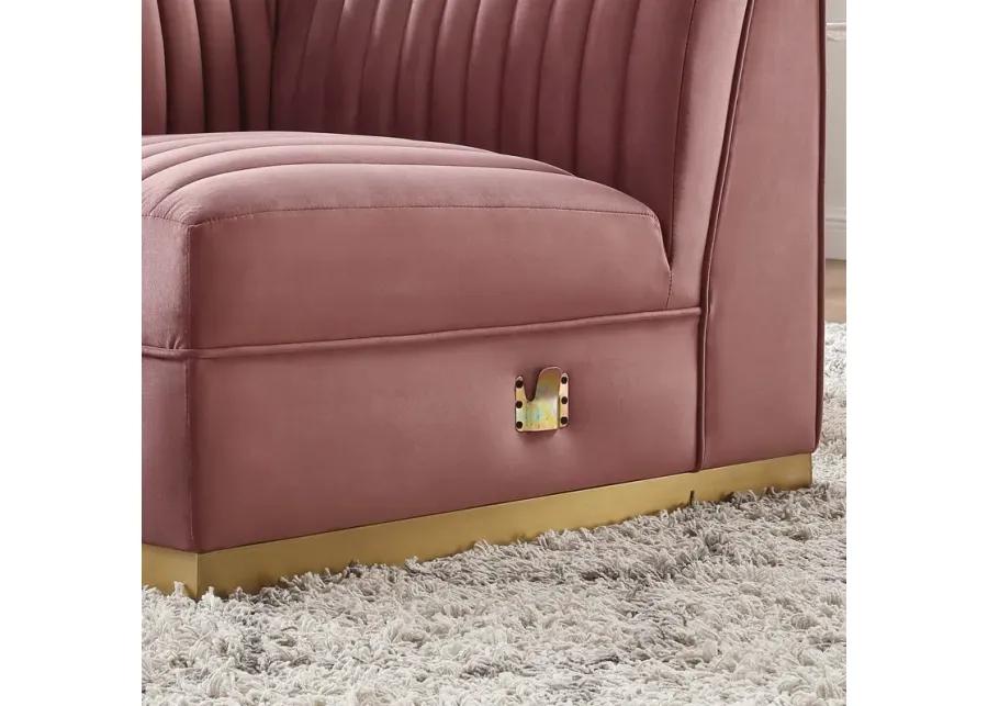 Sanguine Channel Tufted Performance Velvet Modular Sectional Sofa Left Corner Chair