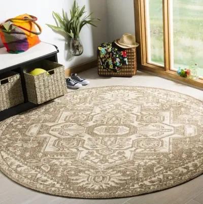 LINDEN 138 Collection LND138A-4R Cream / Beige 4' X 4' Round