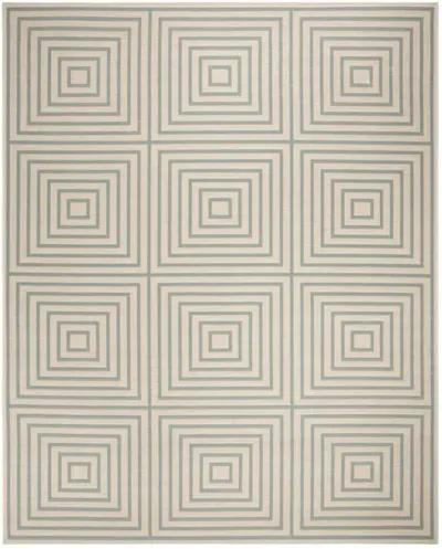 LINDEN 123 Collection LND123L-9 Cream / Aqua 9' X 12'