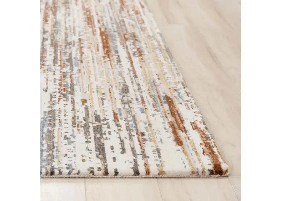 Jasper beige/Multi Abstract Recycled Polyester 2'6" x 8' Runner Rug