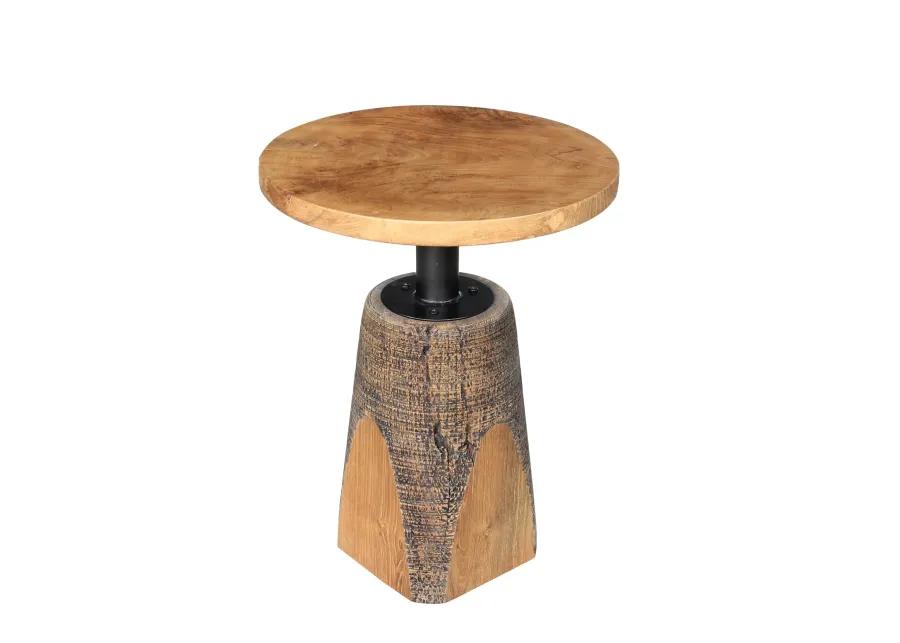 Nikko KD Reclaimed Teak Wood Side/ End Table, Natural