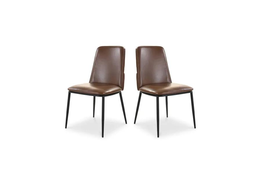 DOUGLAS DINING CHAIR DARK BROWN-SET OF TWO