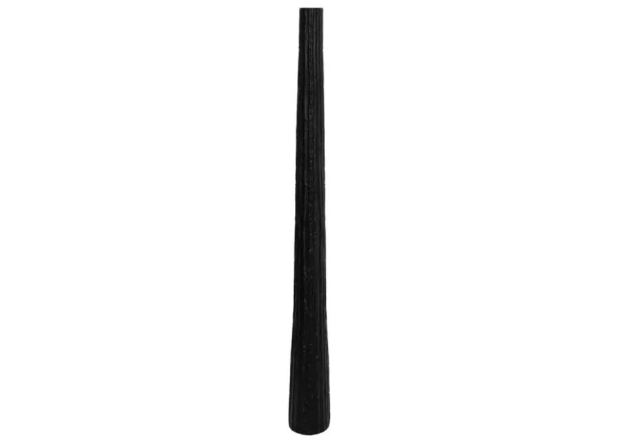 Metal, 48" Ribbed Floor Vase, Black