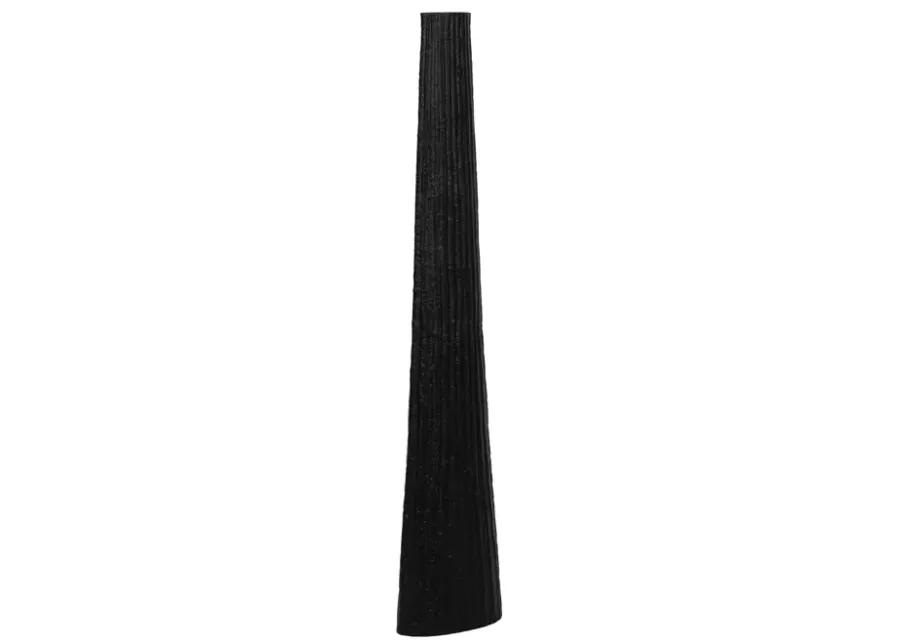 Metal, 48" Ribbed Floor Vase, Black