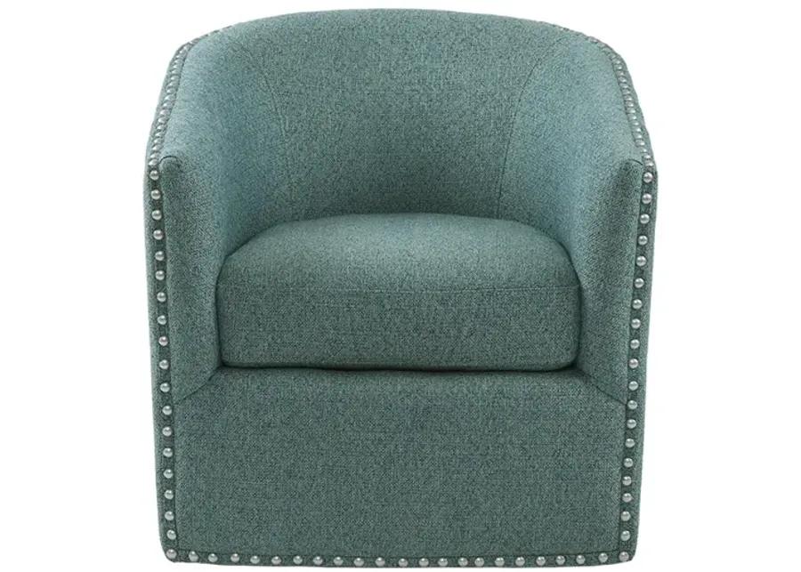 Madison Park Tyler Teal Multi Swivel Chair