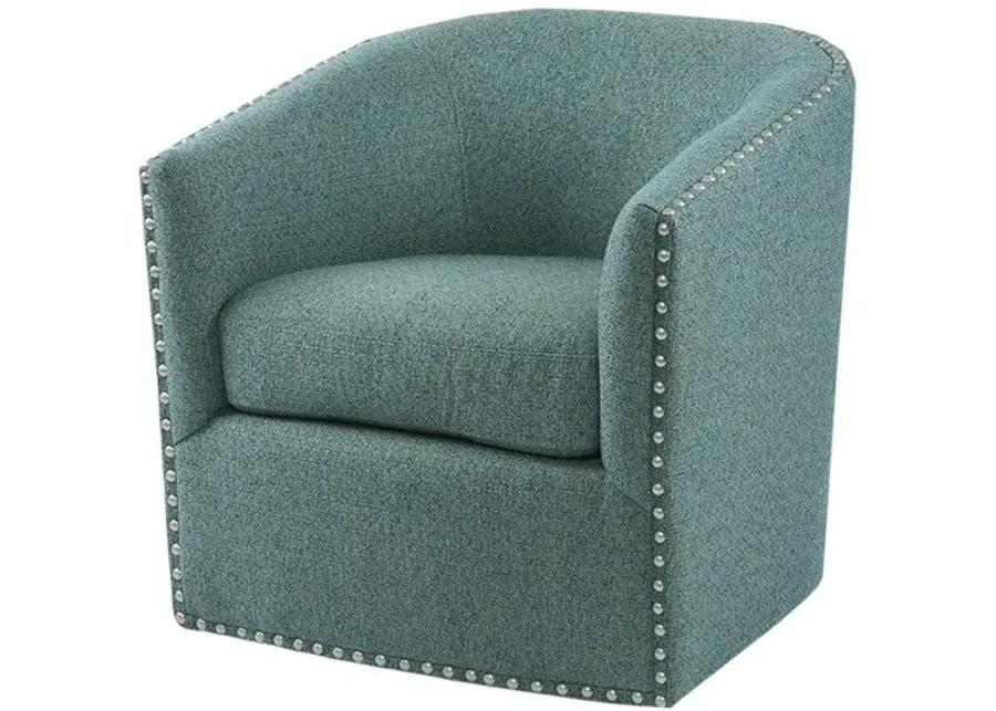 Madison Park Tyler Teal Multi Swivel Chair