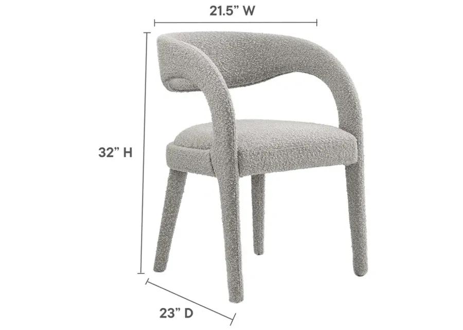 Pinnacle Boucle Upholstered Dining Chair Set of Two