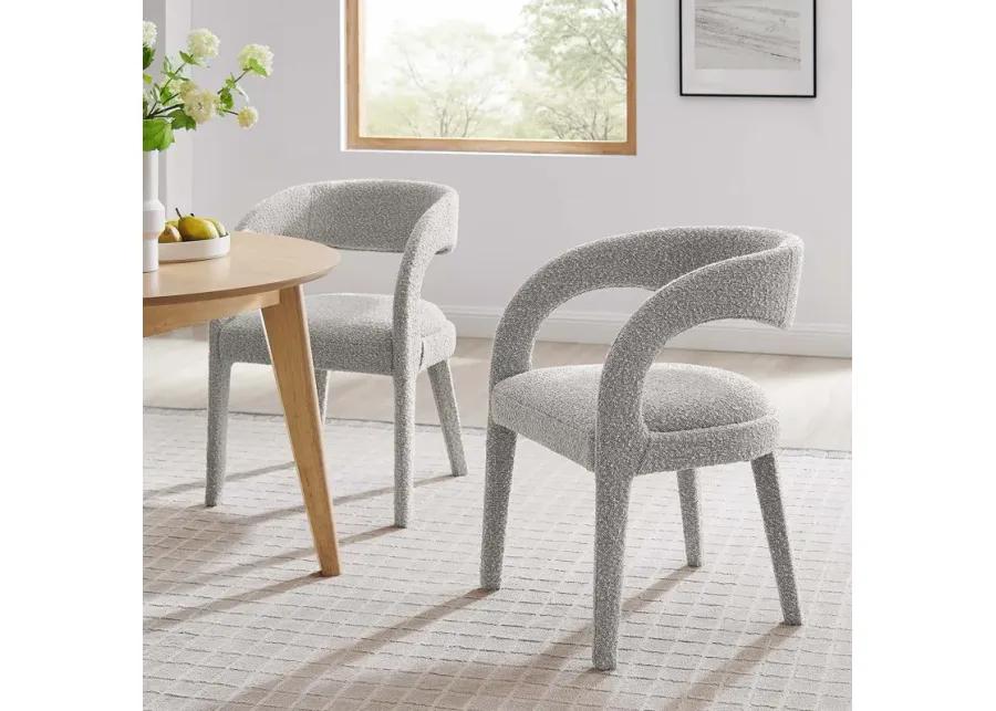 Pinnacle Boucle Upholstered Dining Chair Set of Two