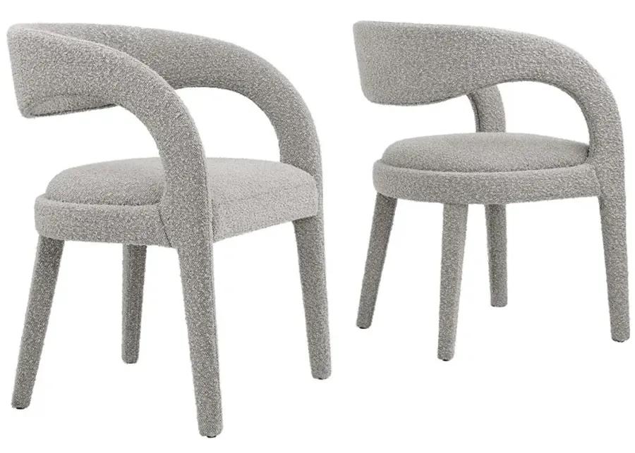 Pinnacle Boucle Upholstered Dining Chair Set of Two