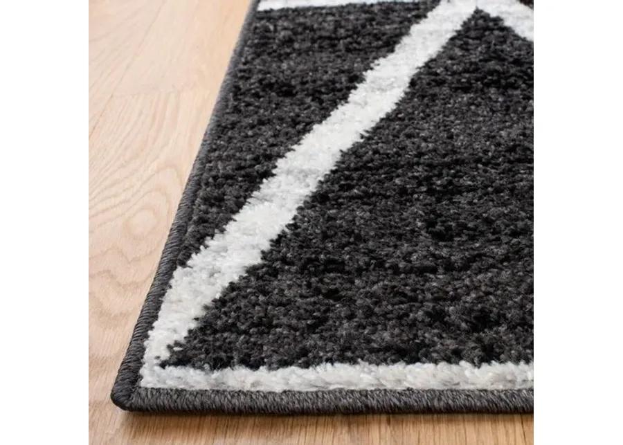 ADIRONDACK Contemporary Black / Ivory 8' X 10' Powerloomed Rug