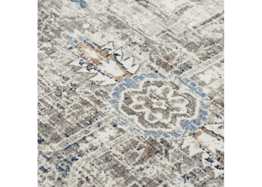 Anatolia Dk.Gray Medallion Recycled Polyester 2'6" x 8' Runner Rug