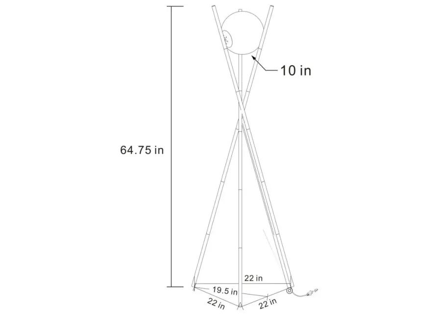 Yamileth Tripod Floor Lamp Gold