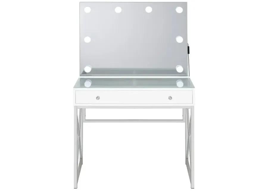 Eliza 2-piece Vanity Set with Hollywood Lighting White and Chrome