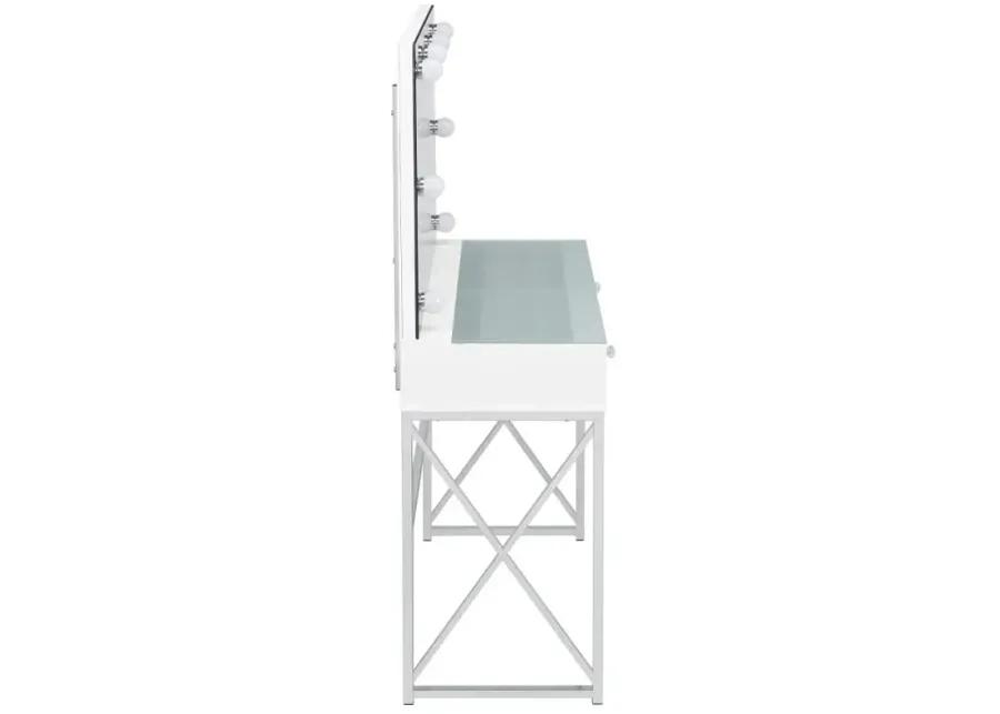 Eliza 2-piece Vanity Set with Hollywood Lighting White and Chrome