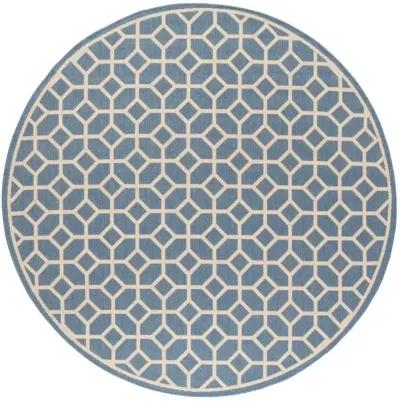 LINDEN 127 Collection LND127M-6R Blue / Creme 6'-7" X 6'-7" Round