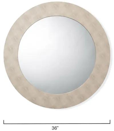 Chester Shagreen Round Mirror, Ivory