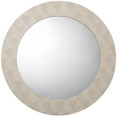 Chester Shagreen Round Mirror, Ivory