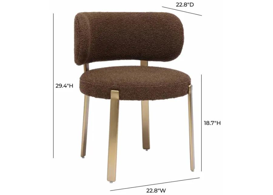 Margaret Chocolate Brown Boucle Dining Chair