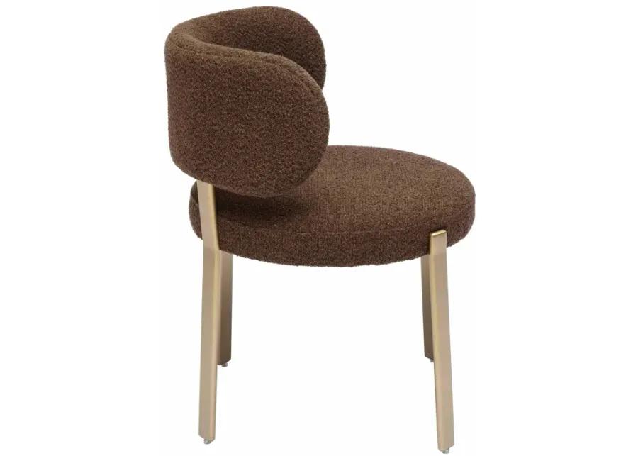 Margaret Chocolate Brown Boucle Dining Chair