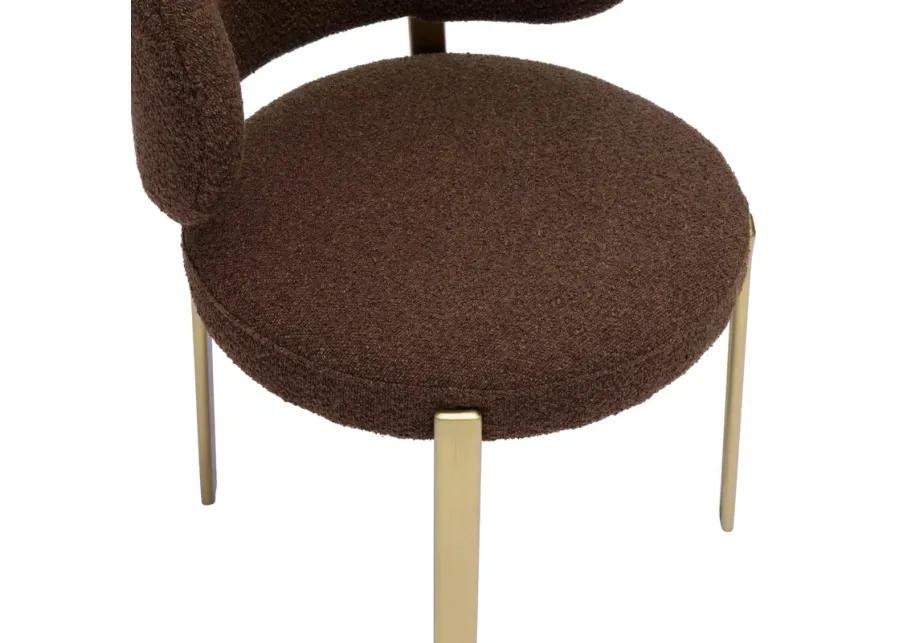 Margaret Chocolate Brown Boucle Dining Chair