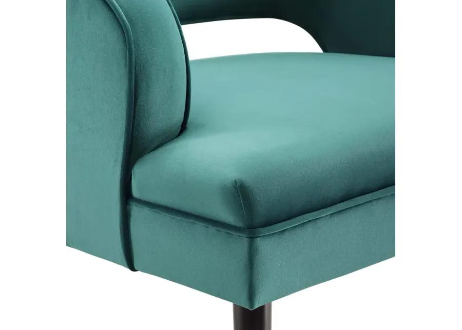 Traipse Button Tufted Open Back Performance Velvet Armchair