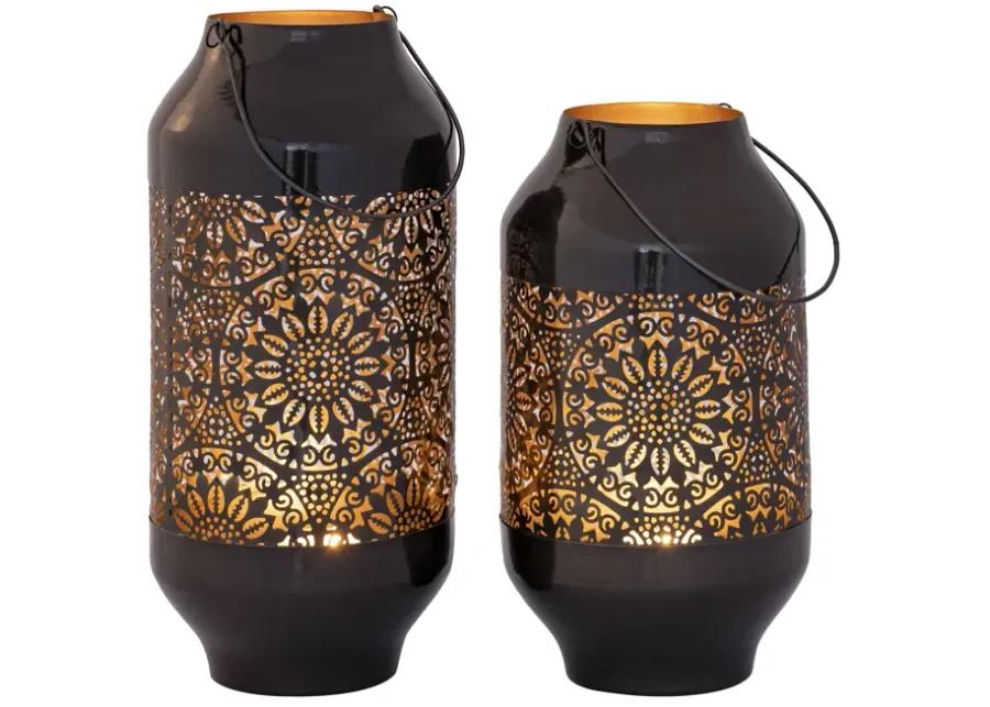 Culler Lantern - Set of 2 Gloss Black