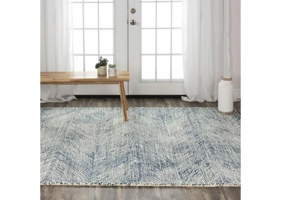 Etchings Navy Geometric  Wool 5' x 7'6" Rectangle Rug