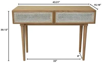 Cane Console Table