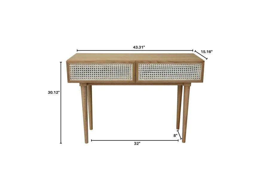 Cane Console Table