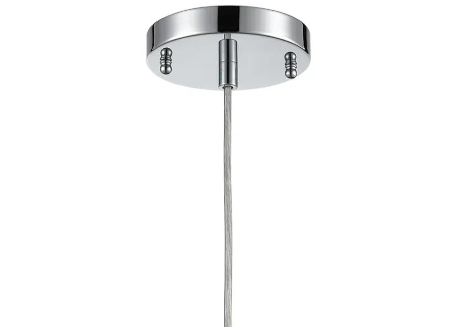 Ezra 1-Light Mini Pendant in Polished Chrome with Textured Clear Crystal