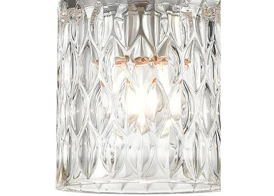 Ezra 1-Light Mini Pendant in Polished Chrome with Textured Clear Crystal