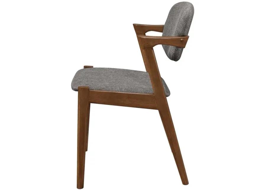 Malone Dining Side Chairs Grey and Dark Walnut (Set of 2)