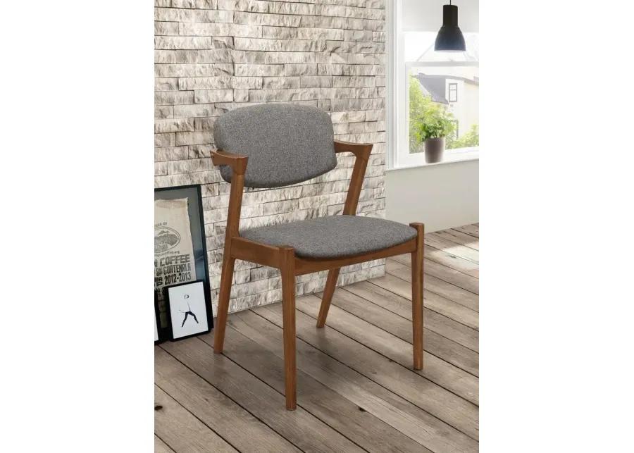 Malone Dining Side Chairs Grey and Dark Walnut (Set of 2)