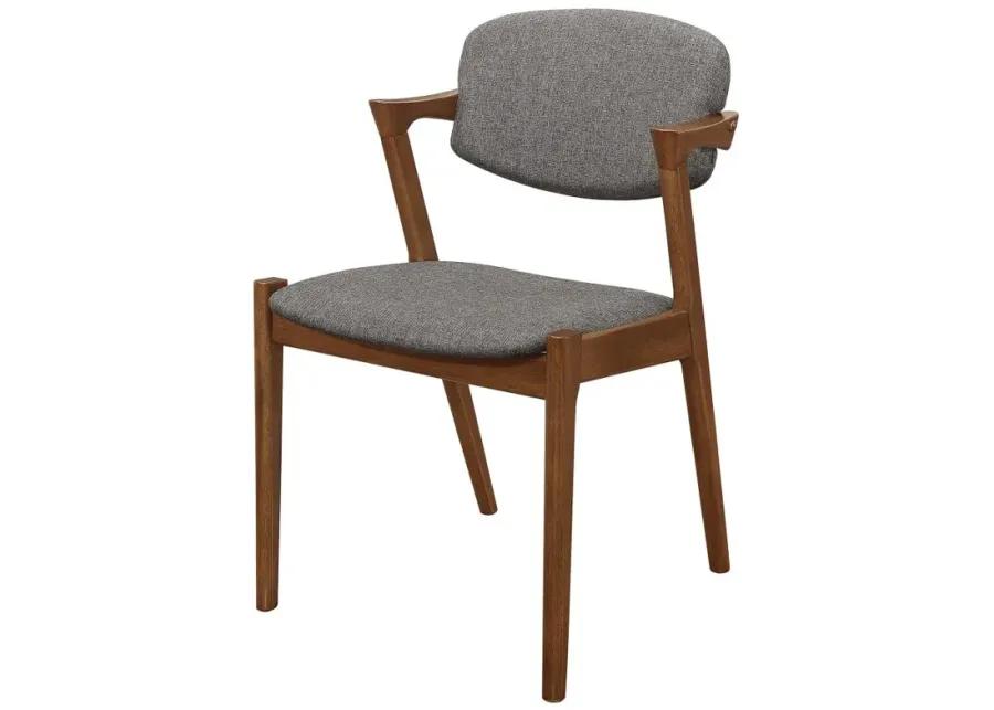 Malone Dining Side Chairs Grey and Dark Walnut (Set of 2)