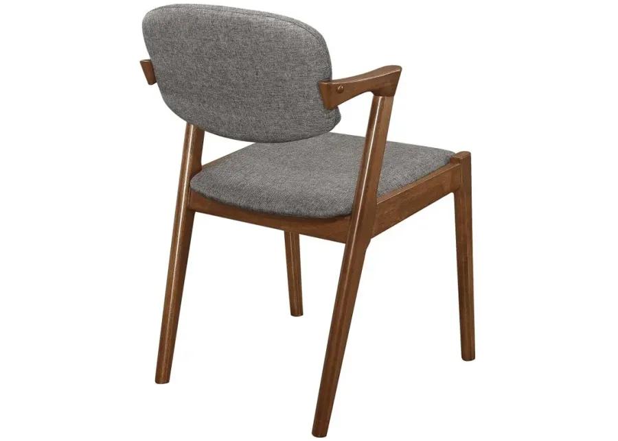 Malone Dining Side Chairs Grey and Dark Walnut (Set of 2)